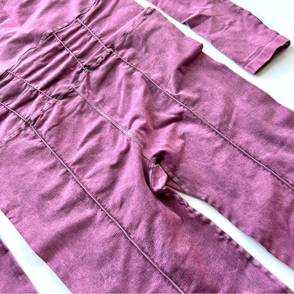 🍂NEW Free People Movement Good Karma Long Sleeve Onesie. Purple Acid Wash. M/L - Picture 9 of 16
